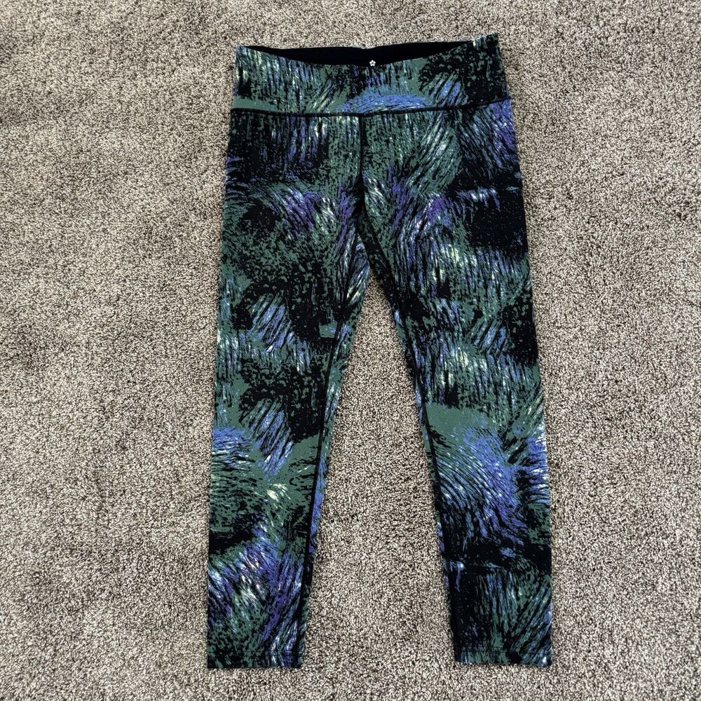Tuff Athletics Abstract Print Pull on Leggings Side Zip Pocket Size Medium